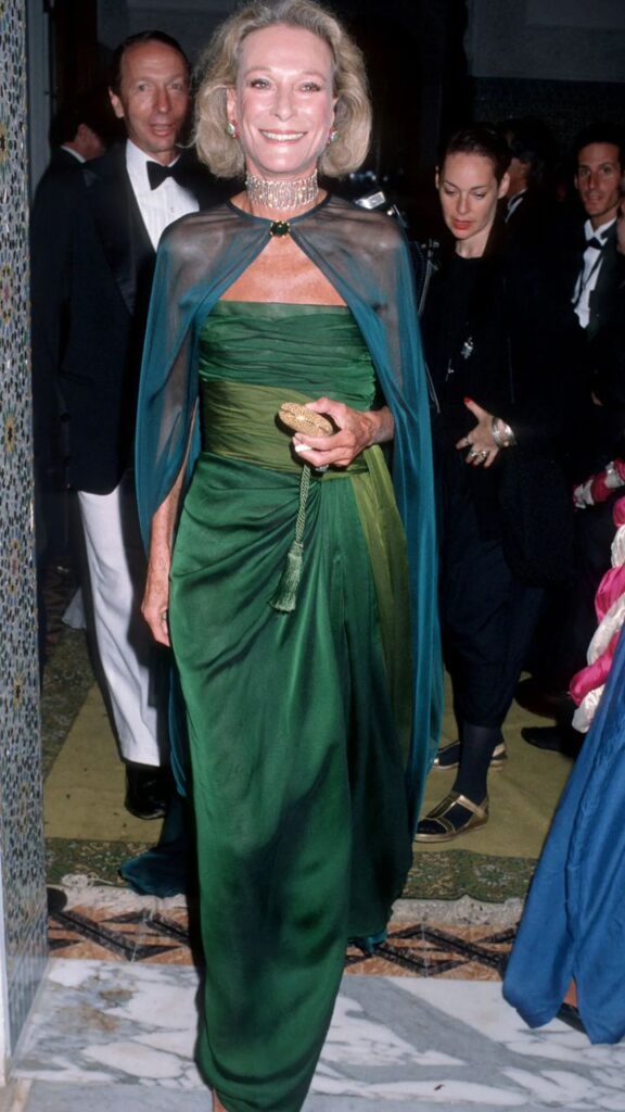 "Nan Kempner in Yves Saint Laurent couture – timeless American chic style icon"