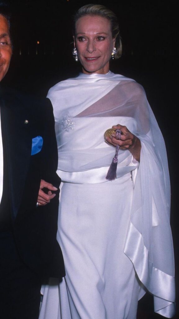 "Nan Kempner in Yves Saint Laurent couture – timeless American chic style icon"